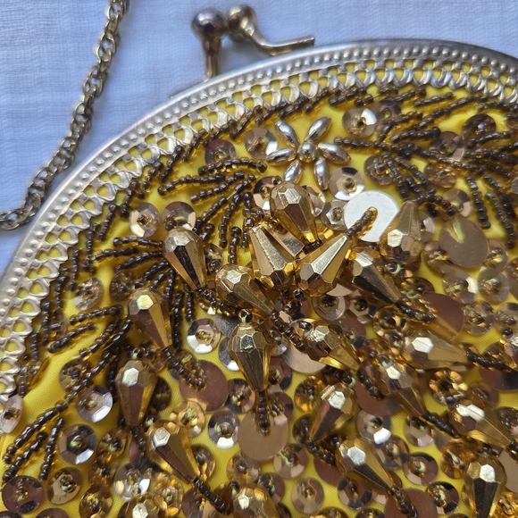 Gold Sequin Evening Bag - Picture 3 of 5